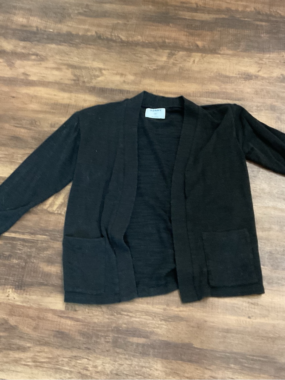 Old Navy Black Open-Front Kids Cardigan Sweater